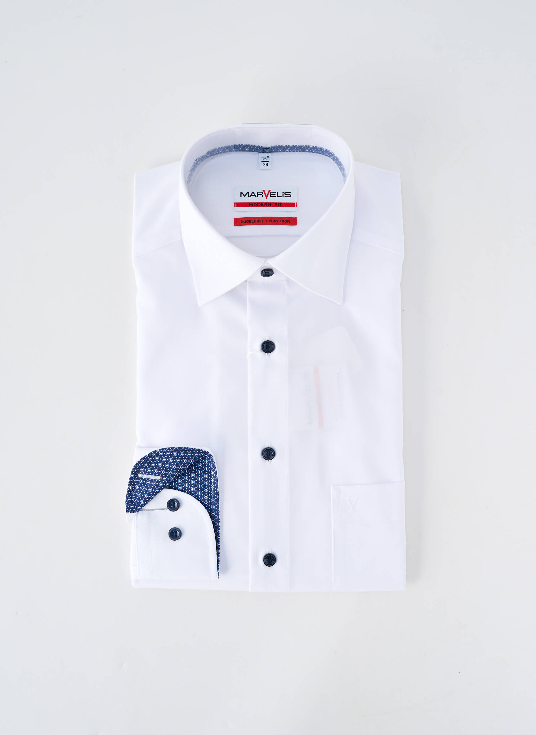 Chemise manches longues coupe droite blanc MARVELIS homme