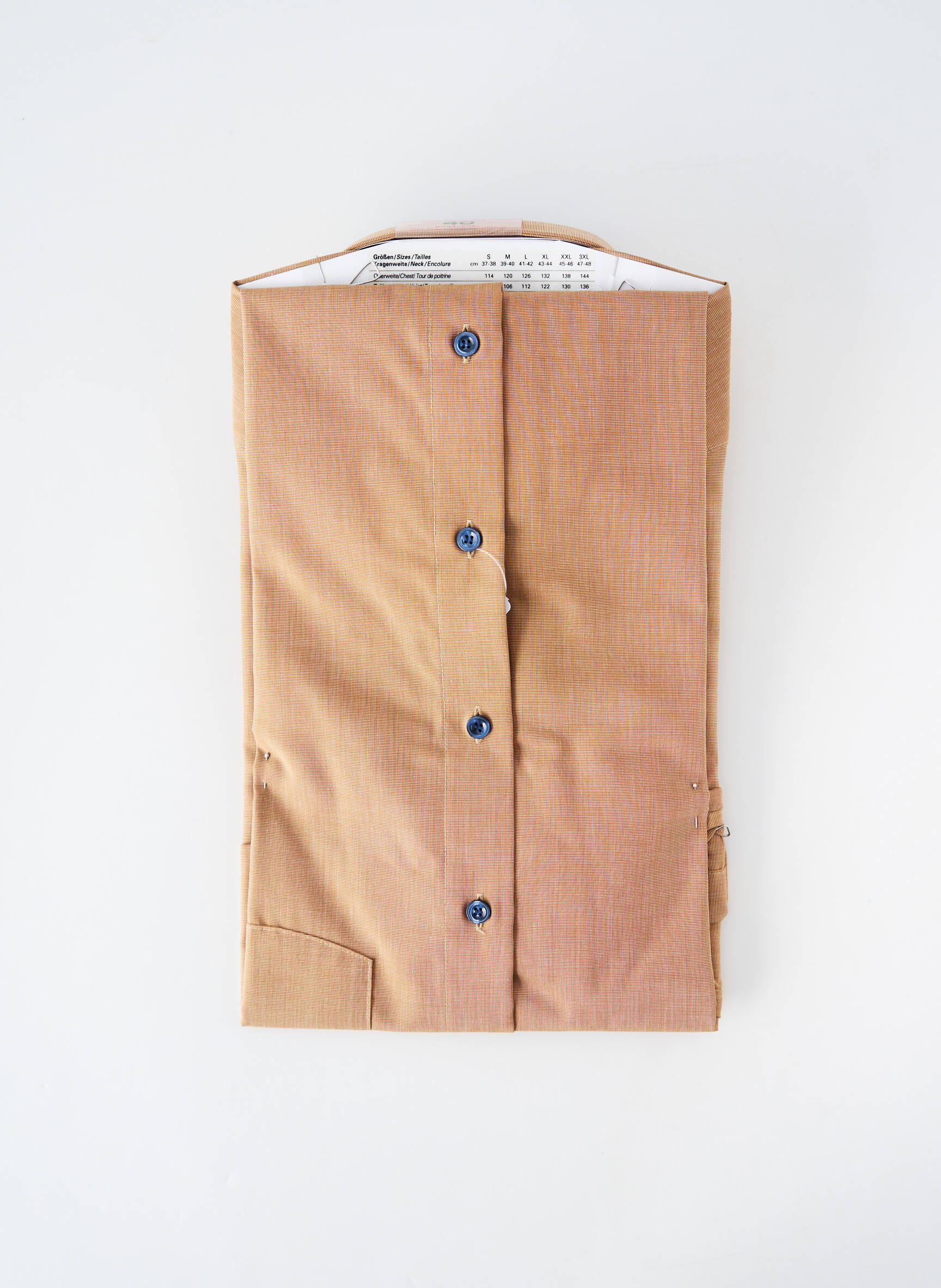 Chemise manches longues poches marron MARVELIS homme