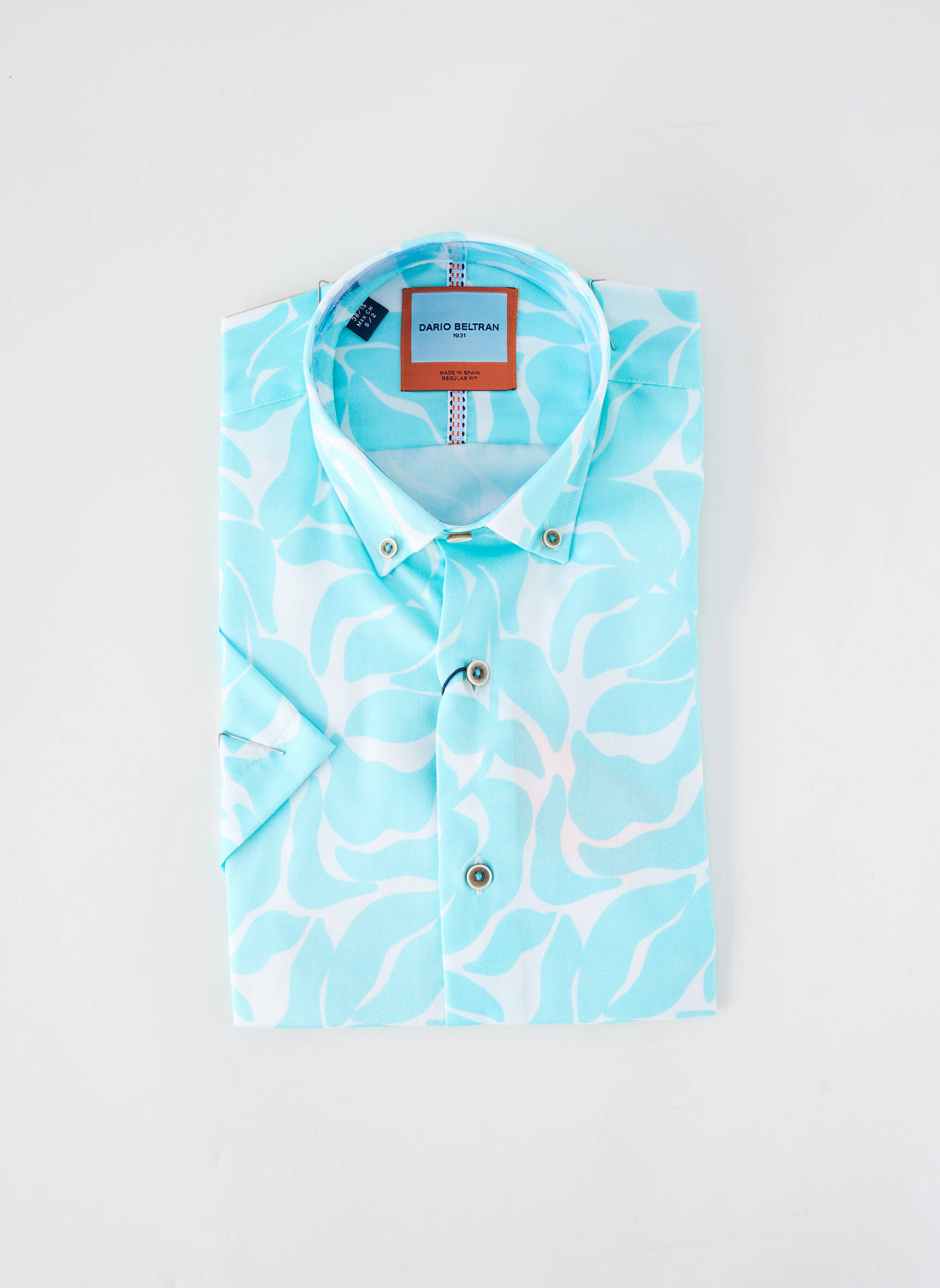 Chemise manches courtes imprimé fantaisie bleu DARIO BELTRAN homme