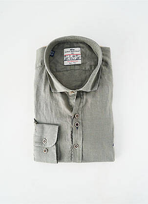 Chemise manches longues coupe droite vert DARIO BELTRAN homme