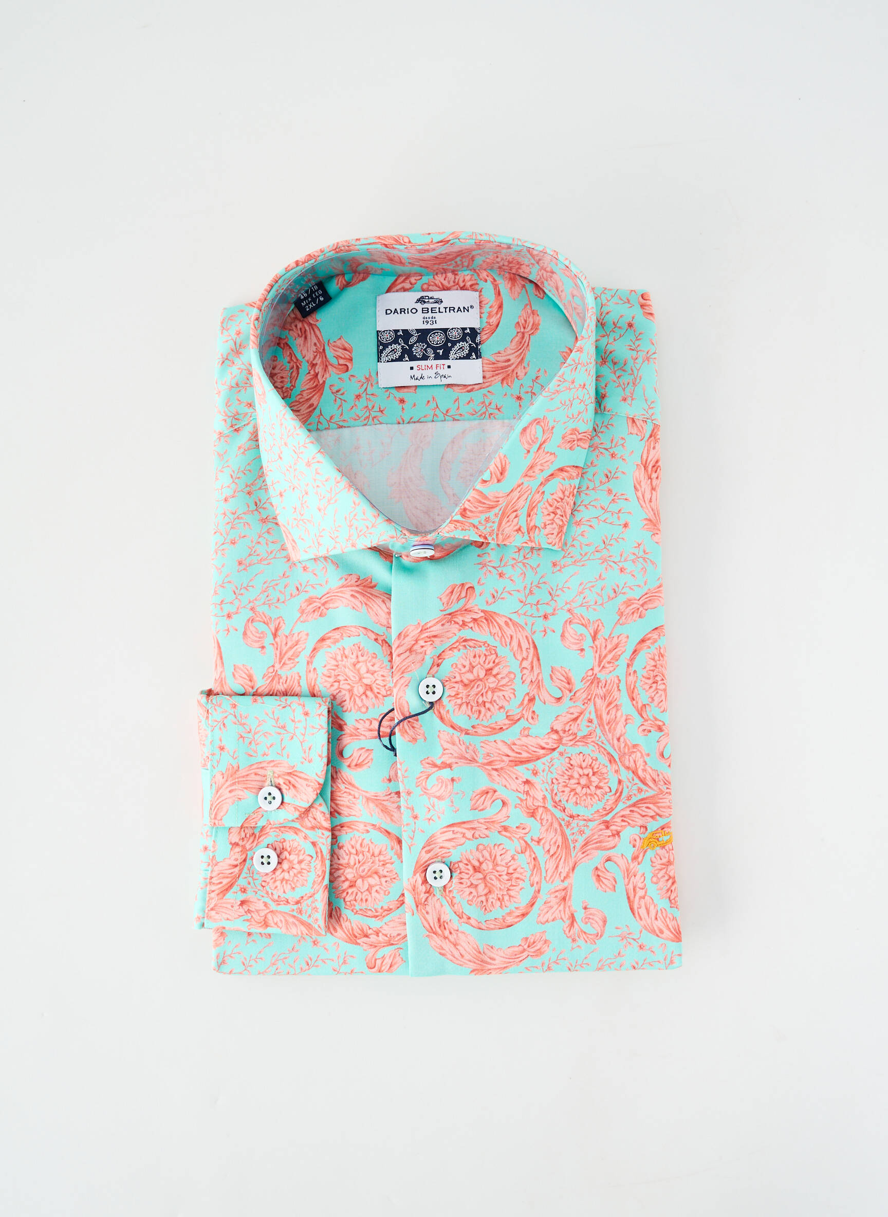 Chemise manches longues imprimé fantaisie bleu DARIO BELTRAN homme
