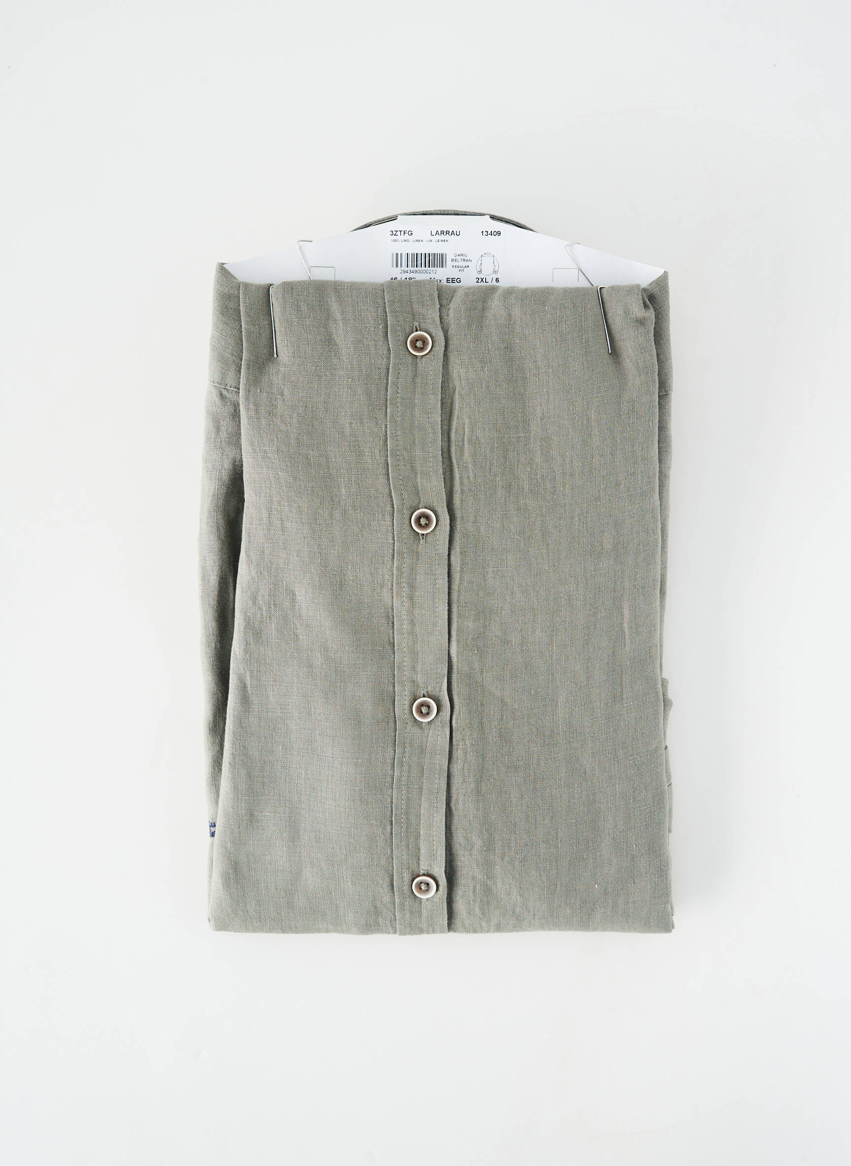 Chemise manches longues coupe droite vert DARIO BELTRAN homme