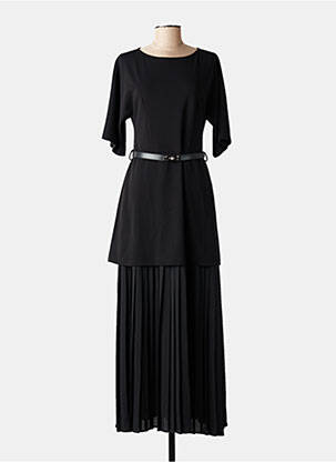 Robe longue coupe cintrée manches 3/4 noir IMPERIAL femme