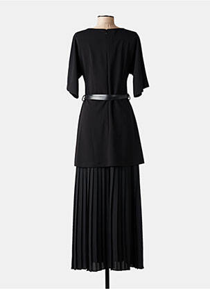 Robe longue coupe cintrée manches 3/4 noir IMPERIAL femme