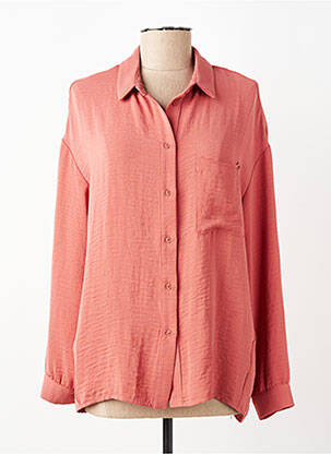 Chemisier tissage crêpe manches longues rose ANDAM femme