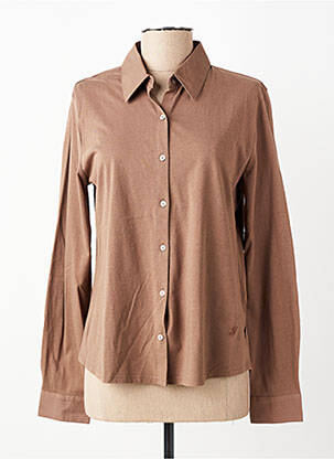 Chemisier coupe cintrée manches longues marron YERSE femme