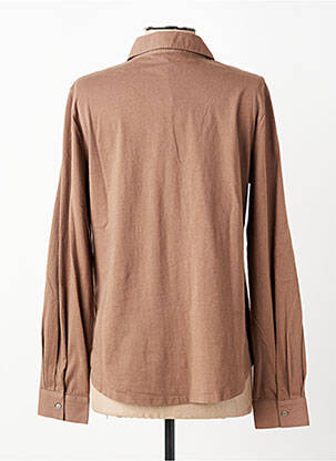 Chemisier coupe cintrée manches longues marron YERSE femme
