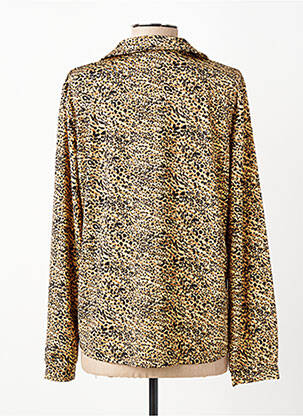 Chemisier coupe cintrée manches longues beige HBT femme