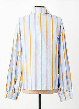 Chemisier tissage crêpe manches longues bleu LOKITA femme
