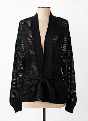 Gilet manches longues resserrée sur le bas noir LOLA ESPELETA femme