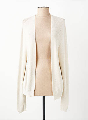 Gilet manches longues resserrée sur le bas beige SIGNE NATURE femme