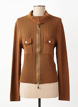 Gilet manches courtes coupe cintrée marron LOLA CASADEMUNT femme