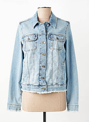Veste casual poignets boutonnés avec fente bleu PARA MI femme