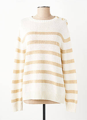 Pull stretch manches longues beige SIGNE NATURE femme
