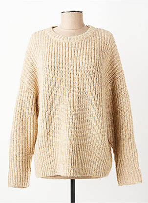 Pull tissage chiné manches longues beige ARTLOVE femme