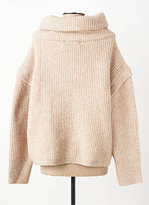 Pull col roulé coupe droite manches longues beige ORFEO femme