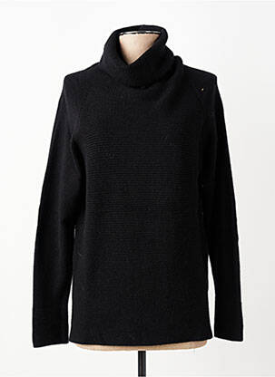 Pull col roulé coupe cintrée manches longues noir SIGNE NATURE femme