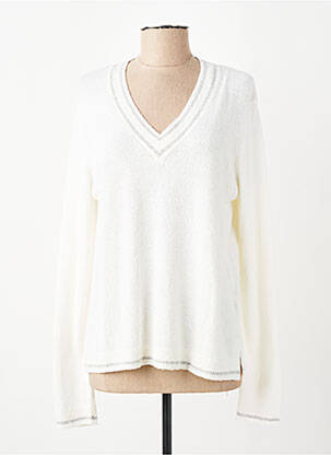 Pull col v manches longues beige YERSE femme
