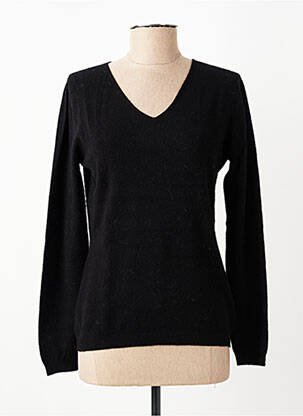 Pull col v manches longues noir CARTA LIBERA femme