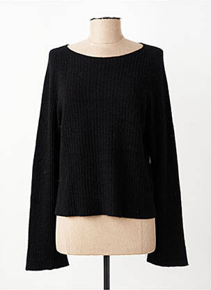 Pull col bateau manches longues noir CARTA LIBERA femme