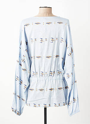 Blouse légère et transparente manches longues bleu PAKO LITTO femme