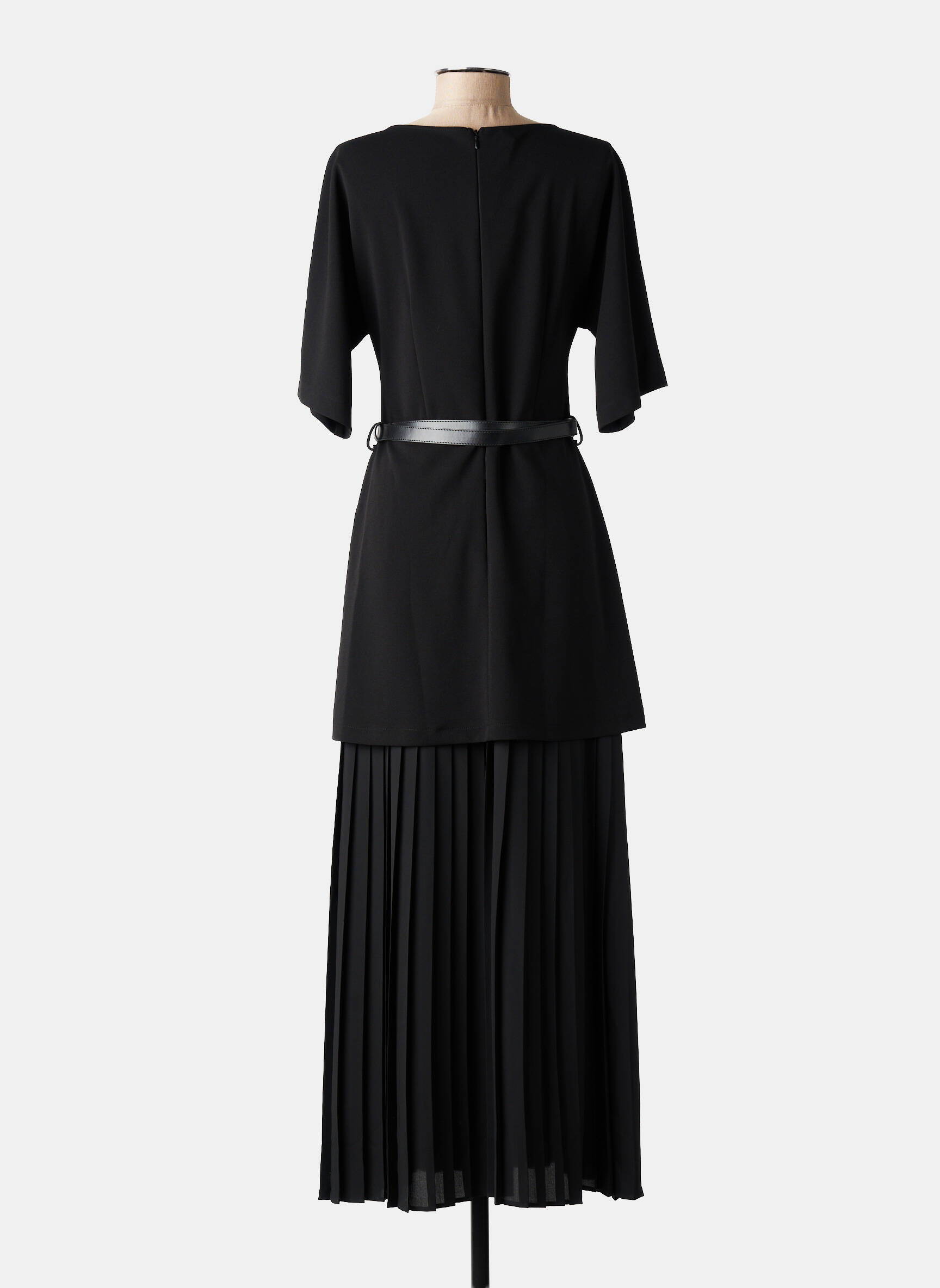 Robe longue coupe cintrée manches 3/4 noir IMPERIAL femme
