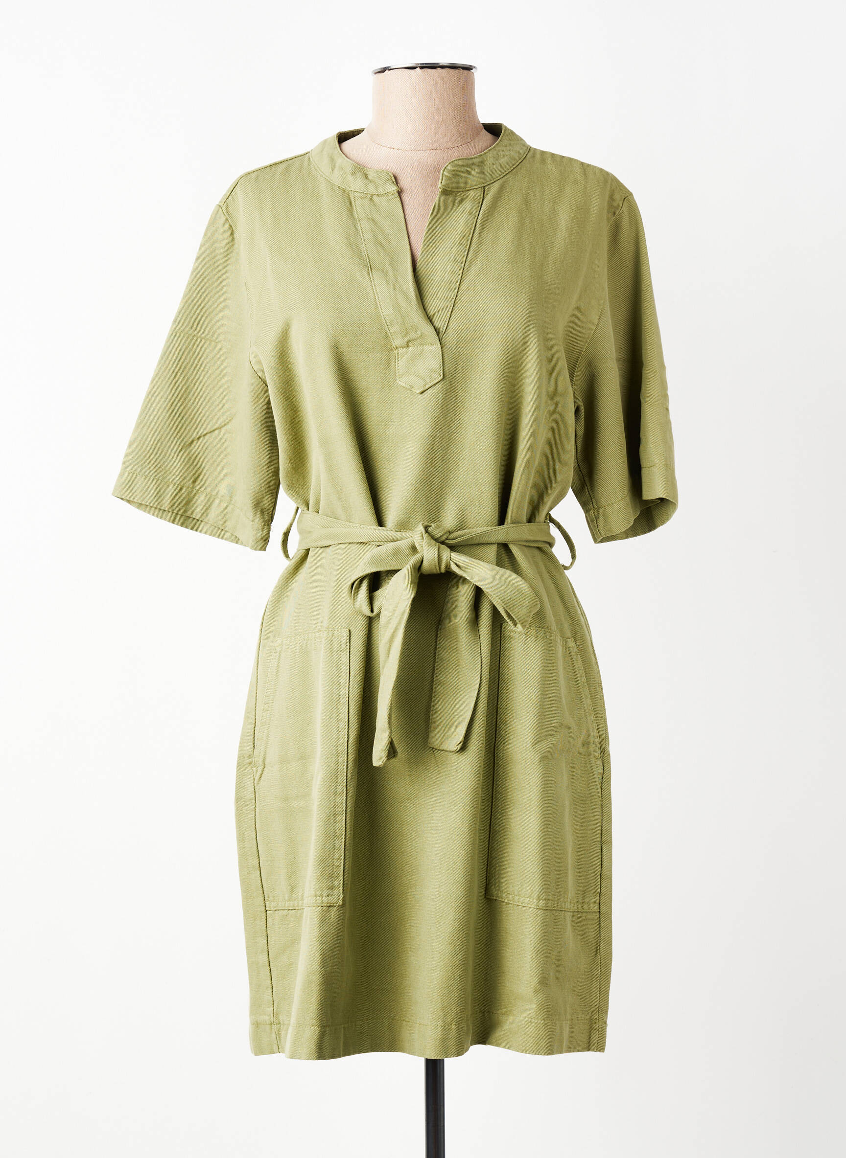 Robe courte manches courtes manches courtes vert PAKO LITTO femme