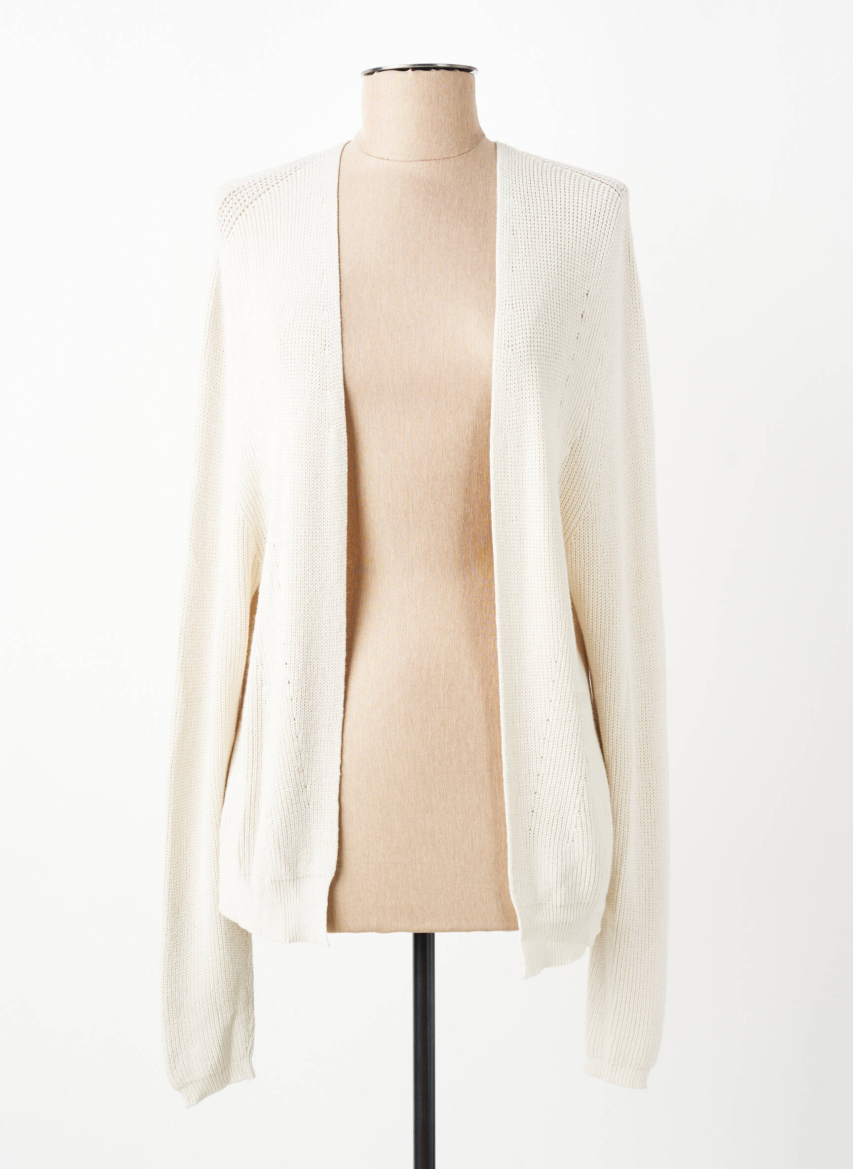Gilet manches longues resserrée sur le bas beige SIGNE NATURE femme