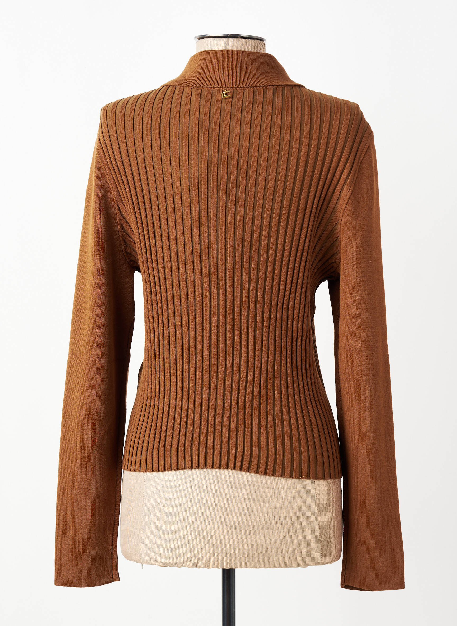 Gilet manches courtes coupe cintrée marron LOLA CASADEMUNT femme
