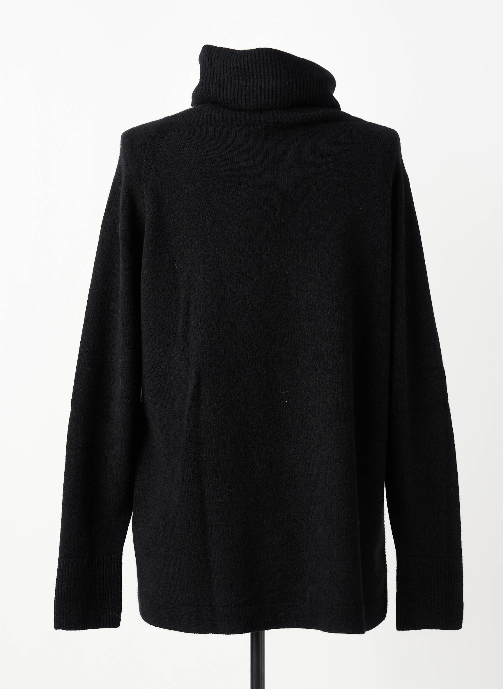 Pull col roulé coupe cintrée manches longues noir SIGNE NATURE femme