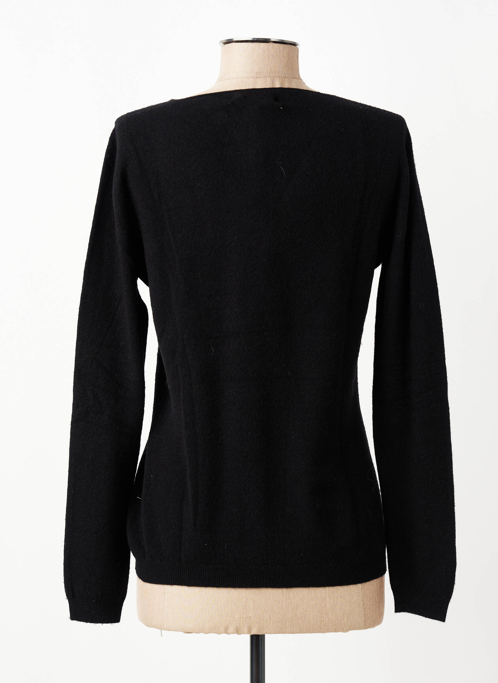 Pull col v manches longues noir CARTA LIBERA femme