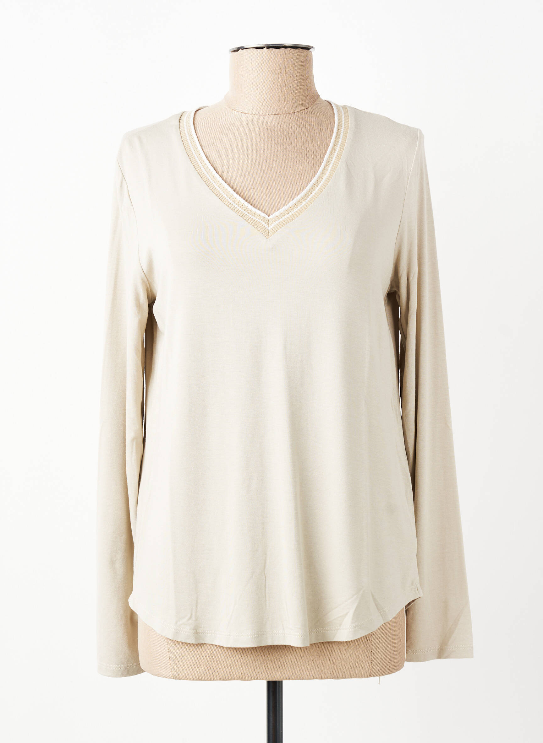 T-shirt manches longues manches longues beige ANDAM femme