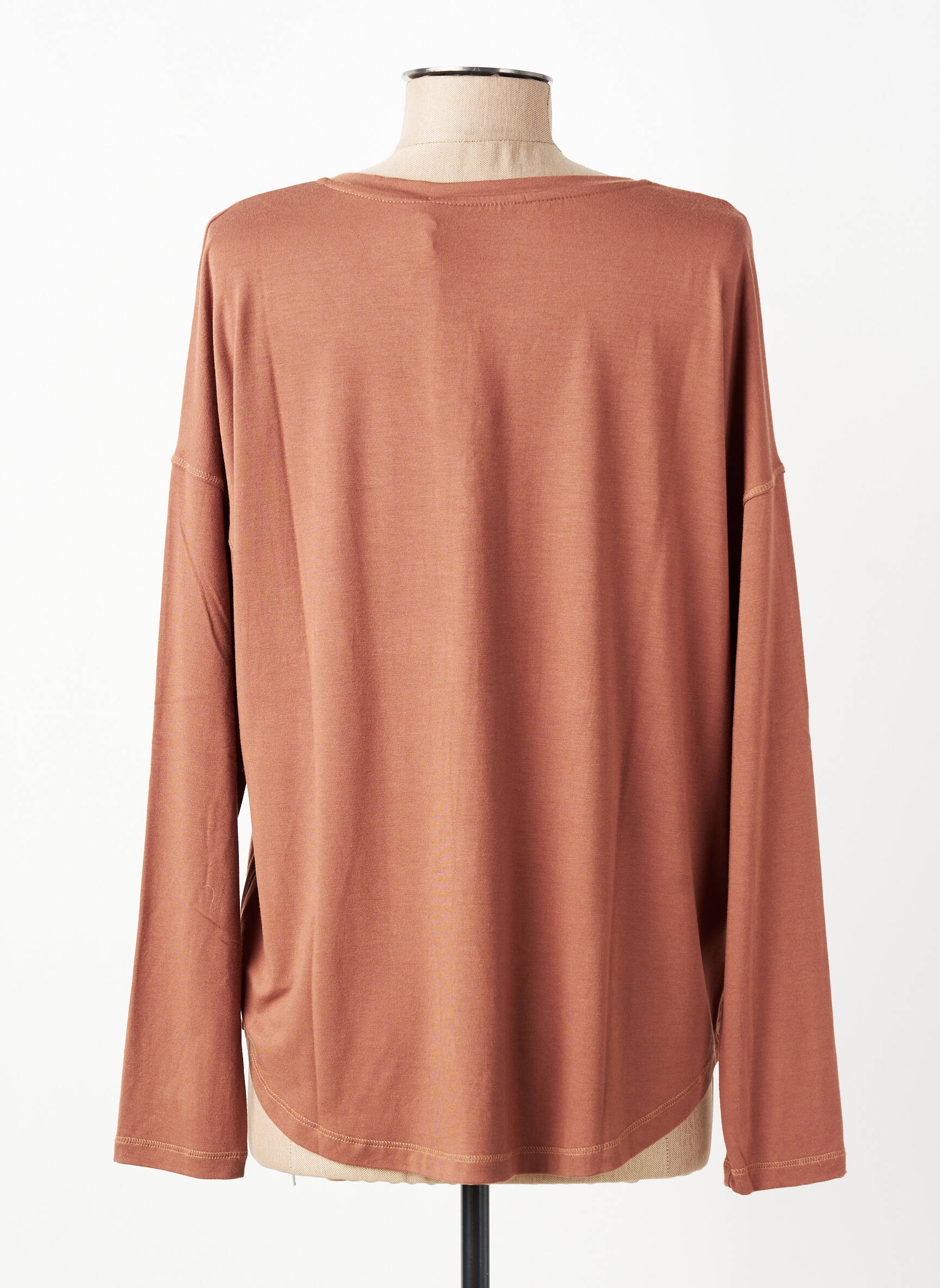 T-shirt manches longues manches longues marron ANDAM femme