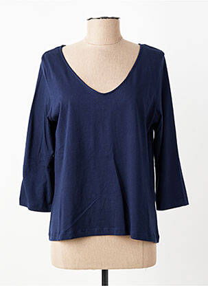T-shirt manches 3/4 manches 3/4 bleu YERSE femme