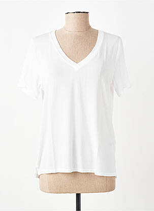 T-shirt col v manches courtes blanc LOKITA femme