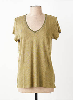 T-shirt col v manches courtes vert FREEMAN T.PORTER femme