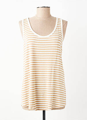 Débardeur stretch sans manche beige PAKO LITTO femme