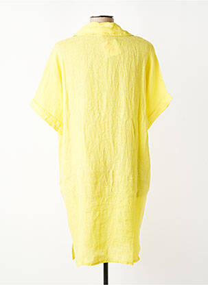 Robe mi-longue manches courtes manches courtes jaune MARIE ILE DE RE femme