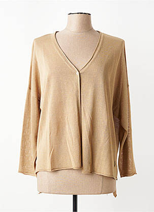 Gilet manches longues fermeture boutonnée sur le devant marron SEE THE MOON femme
