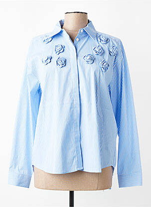 Chemisier coupe droite manches longues bleu LOLA CASADEMUNT femme