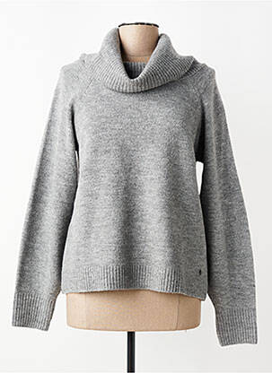 Pull col roulé coupe droite manches longues gris ANDAM femme