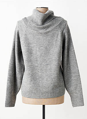 Pull col roulé coupe droite manches longues gris ANDAM femme