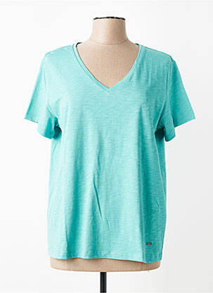 T-shirt coupe droite manches courtes vert FELINO femme