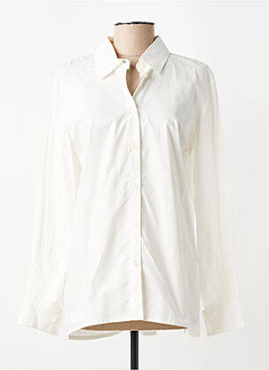 Chemisier coupe droite manches longues blanc O'MER femme
