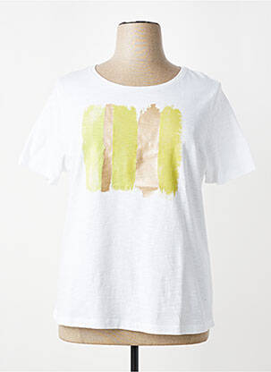T-shirt sérigraphie floquée manches courtes blanc SIGNE NATURE femme