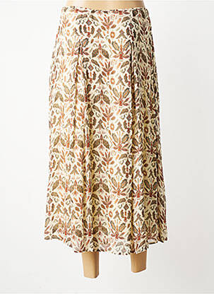 Jupe longue imprimé fantaisie beige INDI & COLD femme