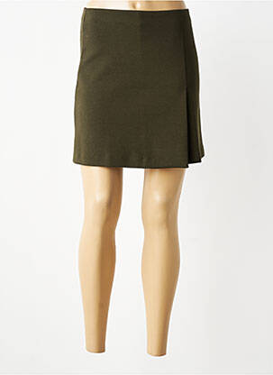 Jupe courte taille élastique vert YERSE femme