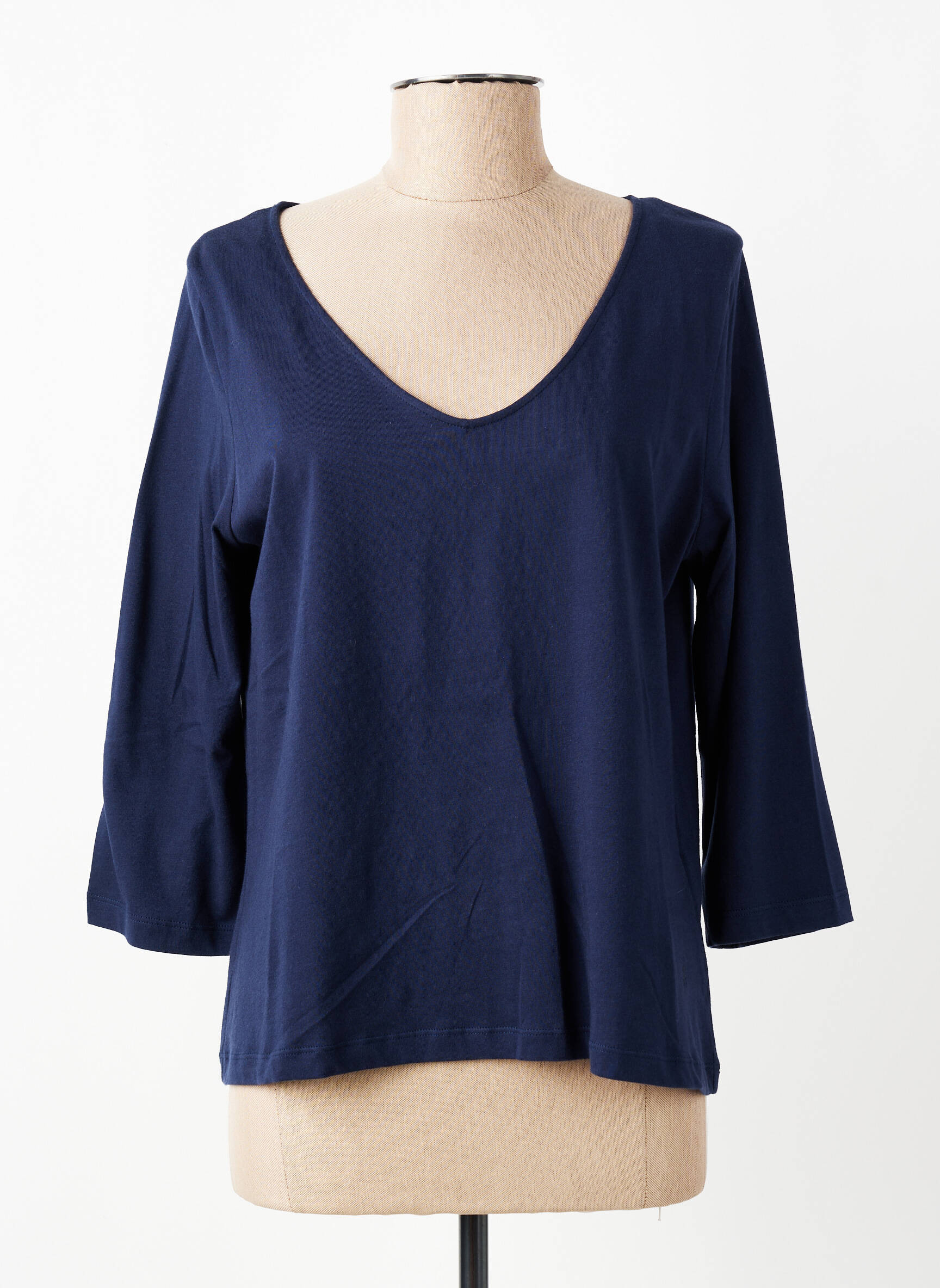 T-shirt manches 3/4 manches 3/4 bleu YERSE femme