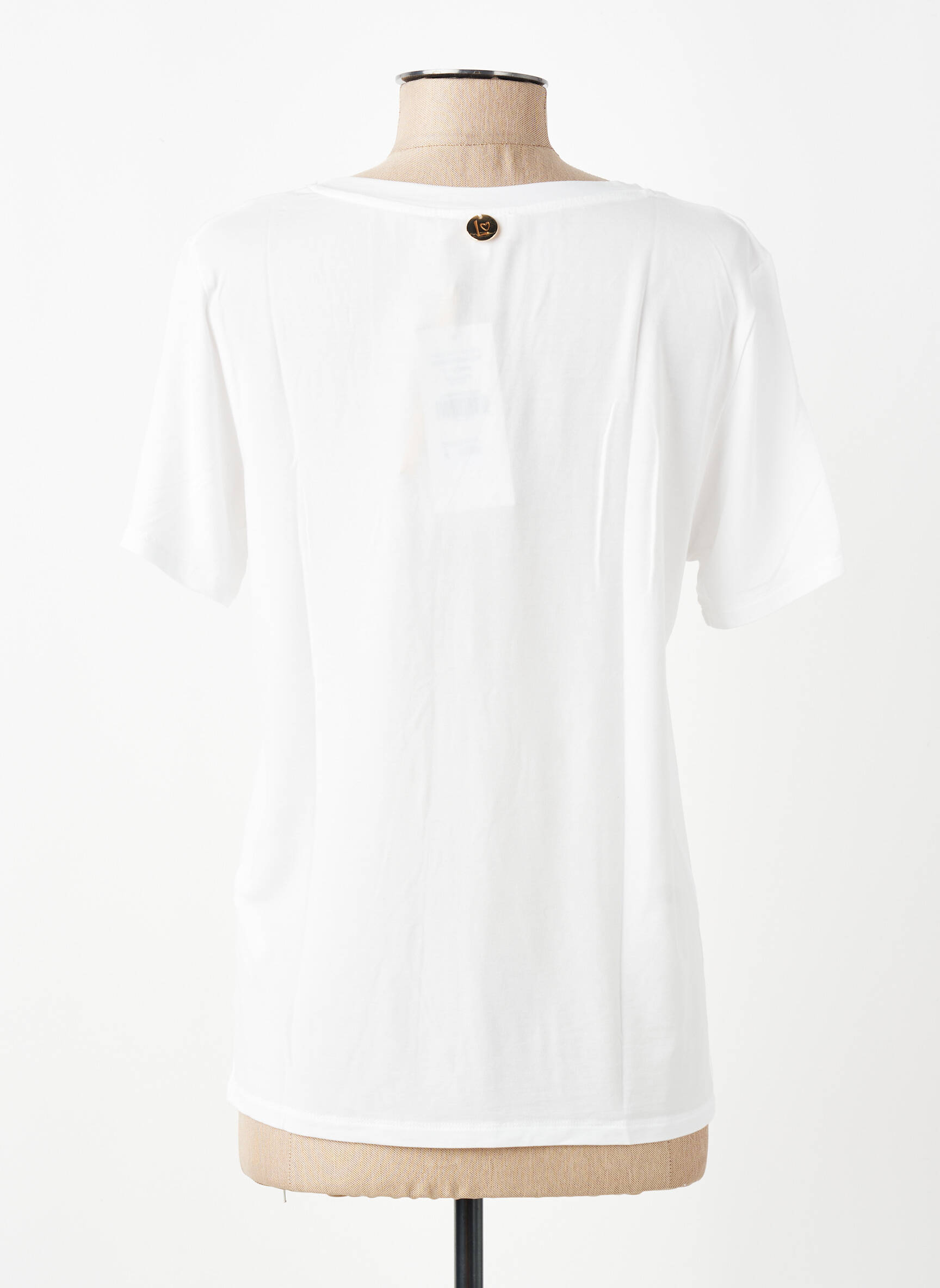 T-shirt col v manches courtes blanc LOKITA femme