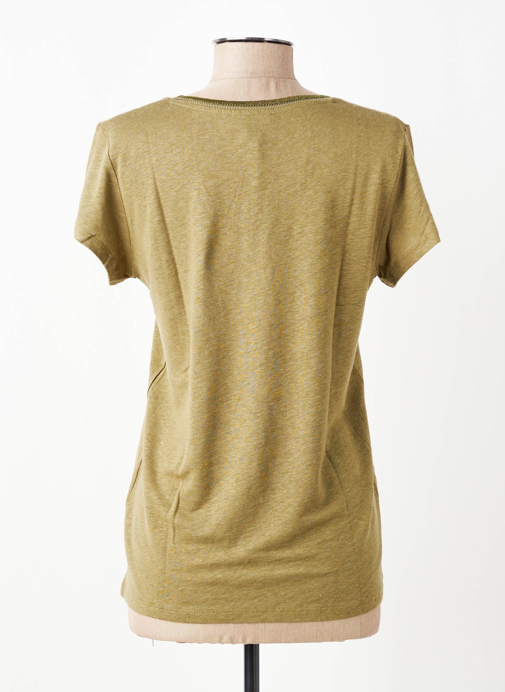 T-shirt col v manches courtes vert FREEMAN T.PORTER femme